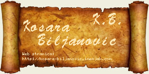 Kosara Biljanović vizit kartica